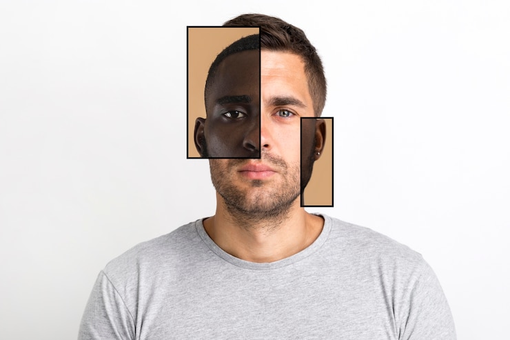Foto grátis conceito de combinação de características faciais