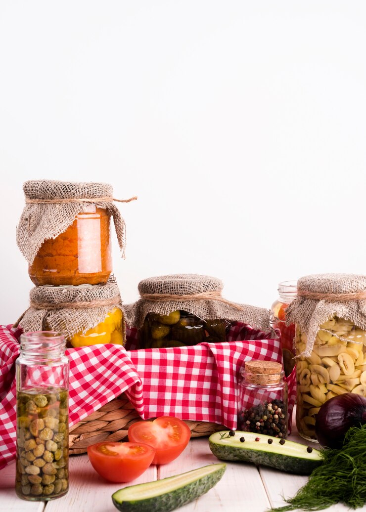 Foto grátis conceito de conservas caseiras deliciosas