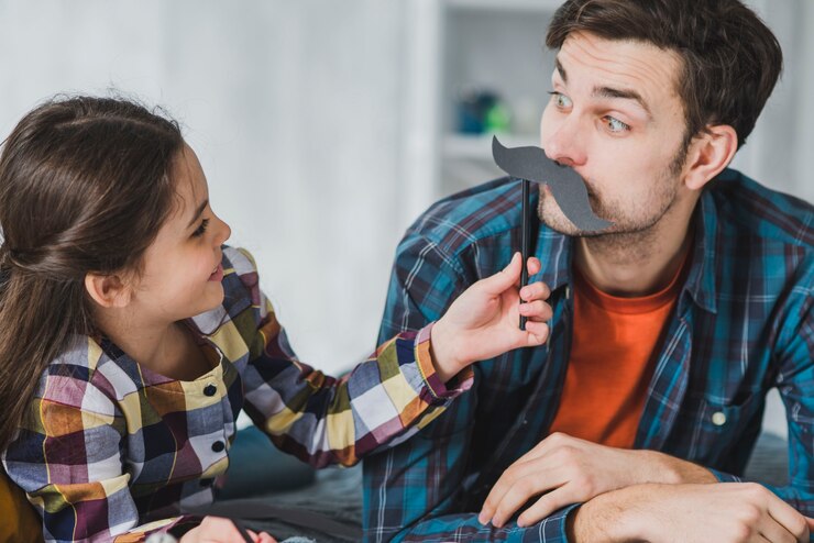 Foto grátis conceito de dia do pai com bigode