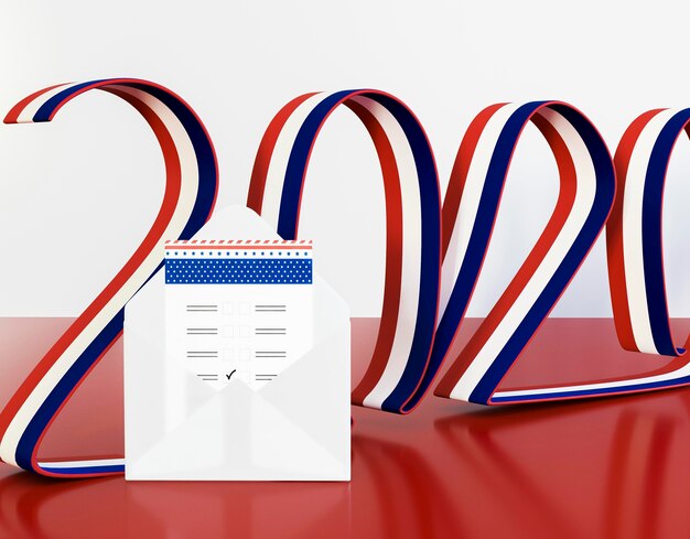 Conceito de eleições americanas com bandeira americana