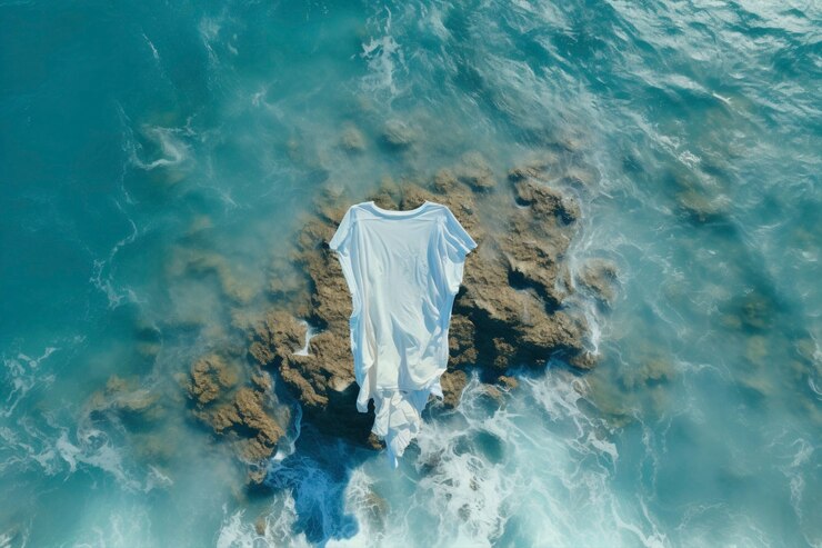Foto grátis conceito de fast fashion com roupas no oceano