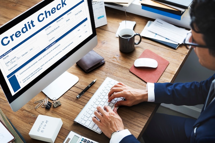 Foto grátis conceito de formulário de solicitação de contabilidade financeira de verificação de crédito