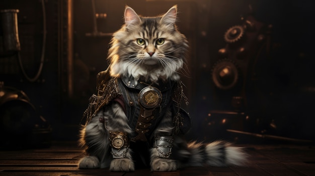 Foto grátis conceito de gato futurista