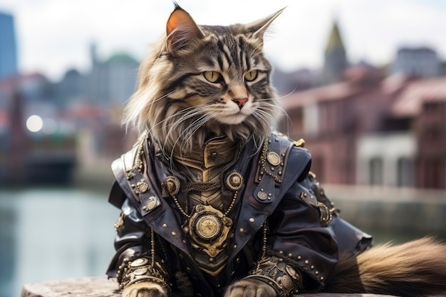 Foto grátis conceito de gato futurista