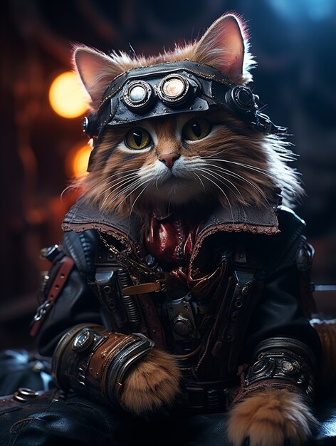 Foto grátis conceito de gato futurista