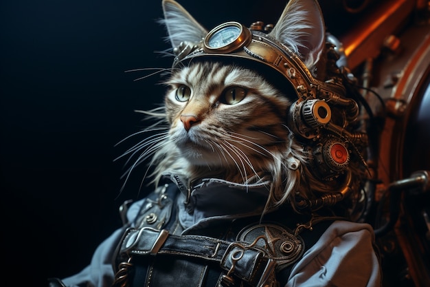 Foto grátis conceito de gato futurista