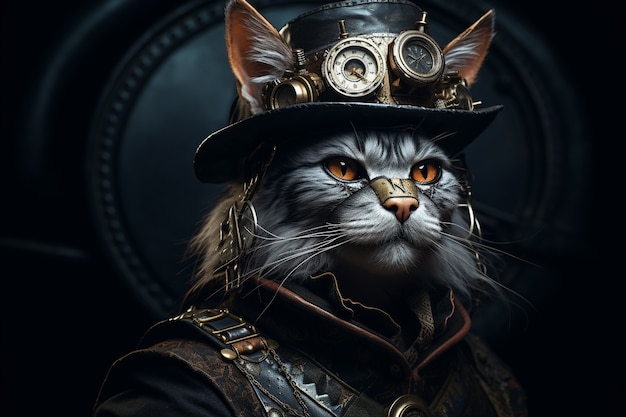 Foto grátis conceito de gato futurista