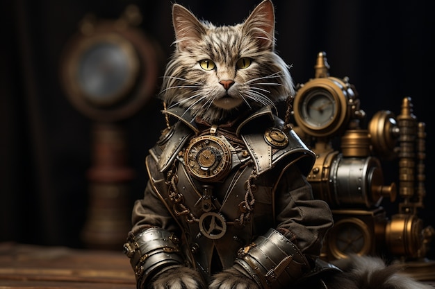 Foto grátis conceito de gato futurista