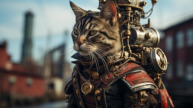 Foto grátis conceito de gato futurista