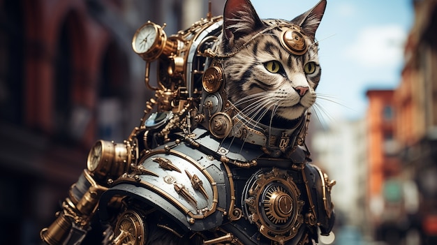 Foto grátis conceito de gato futurista