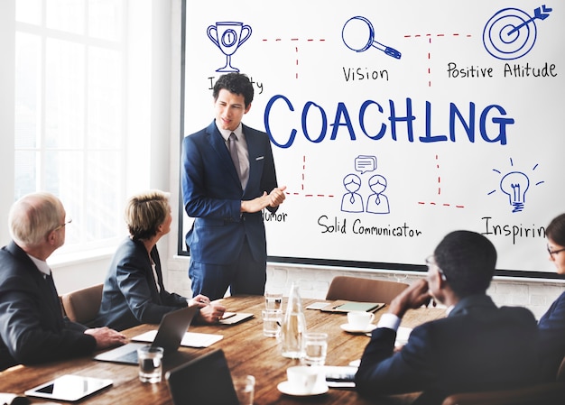 Foto grátis conceito de guia educacional de desenvolvimento de coaching coach