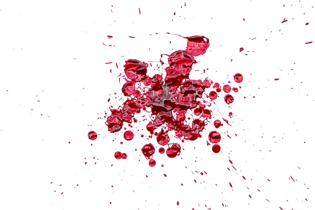 Conceito de Halloween: Splatter do sangue no fundo branco