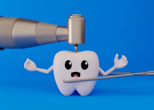 Foto grátis conceito de higiene dental com fundo azul