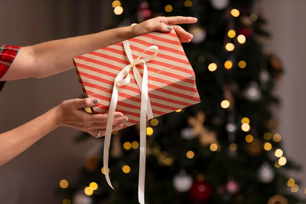 Conceito de lindo natal em casa com espaço de cópia