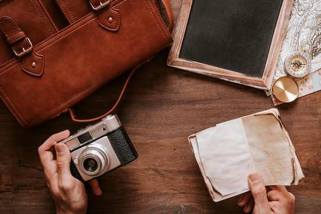 Foto grátis conceito de mesa vintage com ardósia