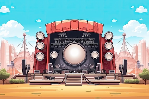 Foto grátis conceito de música em estilo de desenho animado