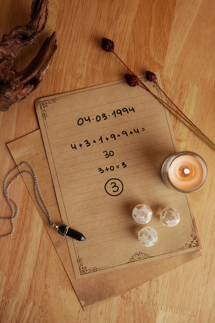 Foto grátis conceito de numerologia com nota