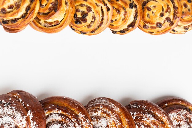 Conceito de pastelaria deliciosa com espaço de cópia