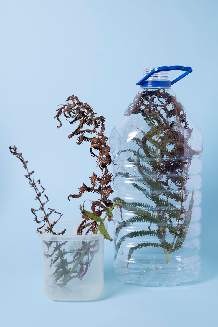 Foto grátis conceito de poluição com plantas sufocadas