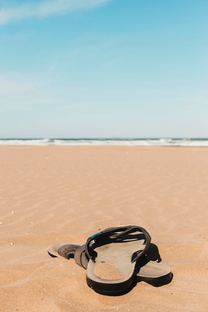 Foto grátis conceito de praia com flip flops