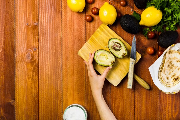 Conceito de preparação de comida mexicana