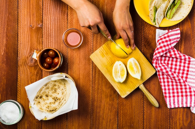 Conceito de preparação de comida mexicana