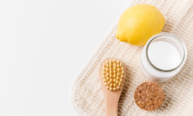 Conceito de produtos ecológicos com espaço de cópia