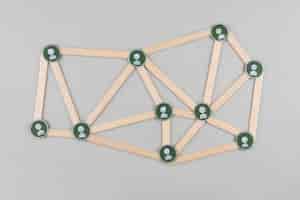 Foto grátis conceito de rede com varas planas