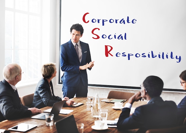 Conceito de reunião de responsabilidade social corporativa