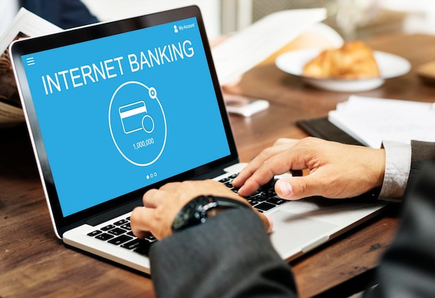 Conceito de tecnologia de pagamento online de Internet Banking