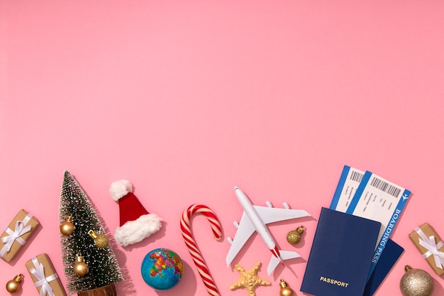 Conceito de viagens de natal com avião