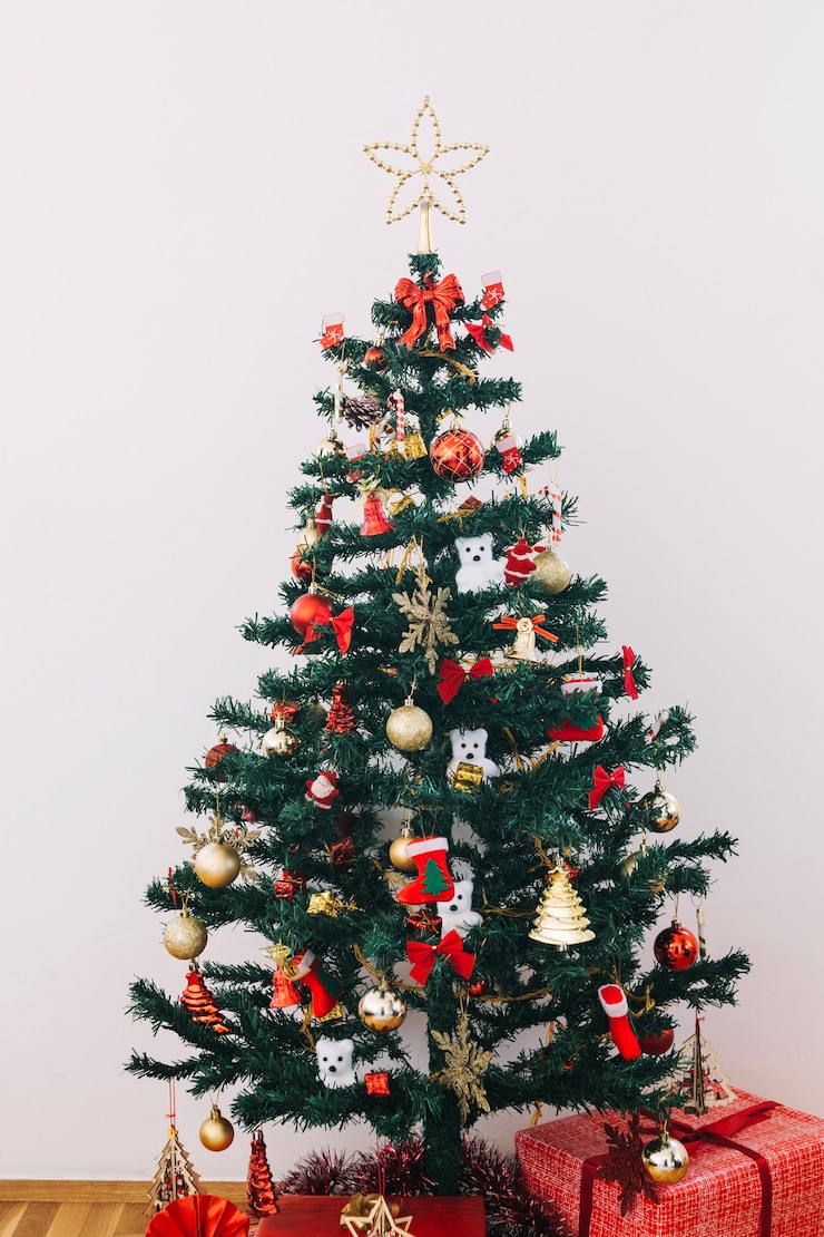 Foto grátis conceito decorativo de natal com árvore