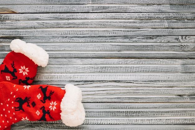 Conceito decorativo de natal com meias