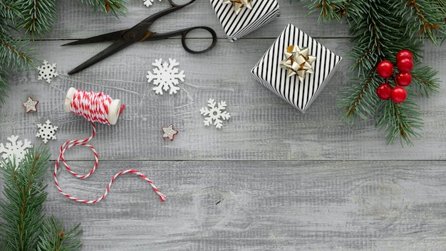 Foto grátis conceito lindo de véspera de natal com espaço de cópia