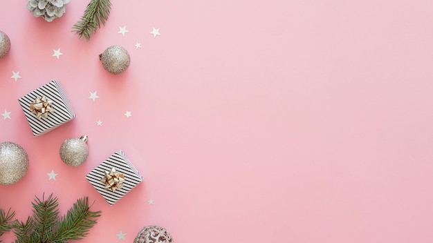 Foto grátis conceito lindo de véspera de natal com espaço de cópia