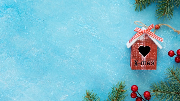 Foto grátis conceito lindo de véspera de natal com espaço de cópia