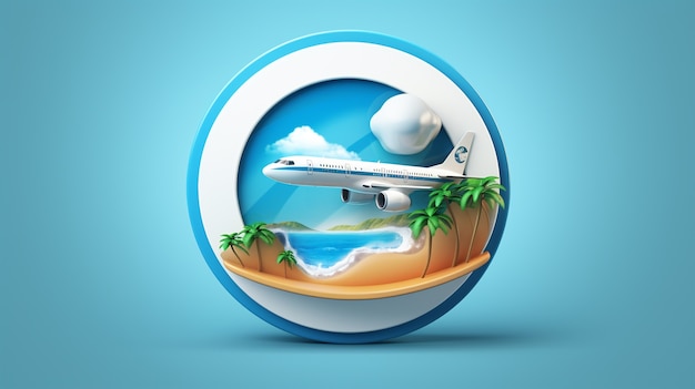 Ícone 3D para viagens e férias
