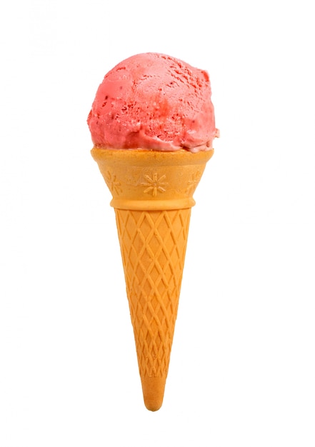 cone de gelado de morango