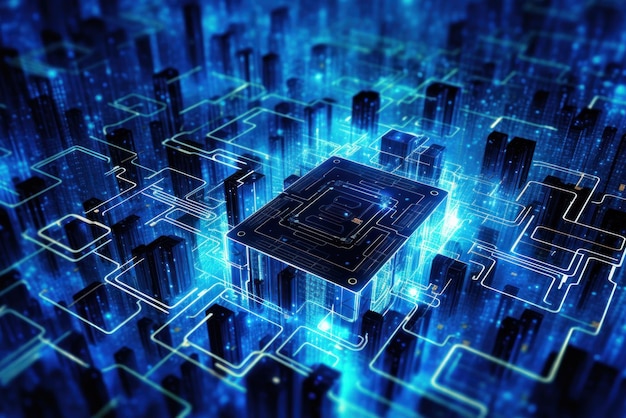 Conexão de rede de internet de negócios globais iot internet das coisas ônibus de conceito de inteligência de negócios