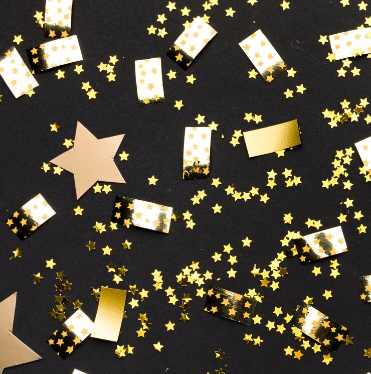 Foto grátis confete dourado para festa