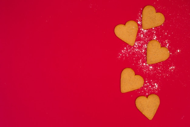 Conjunto de biscoitos de coração
