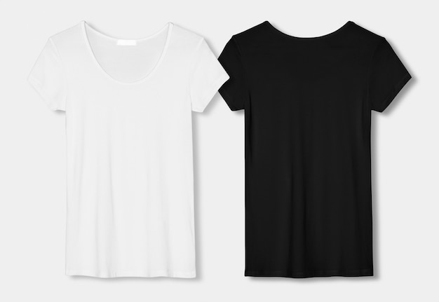 Conjunto de camisetas minimalistas em preto e branco