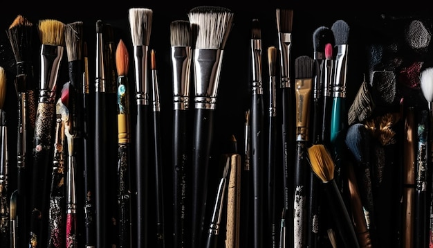 Foto grátis conjunto de ferramentas de beleza negra para artistas profissionais gerados por ia