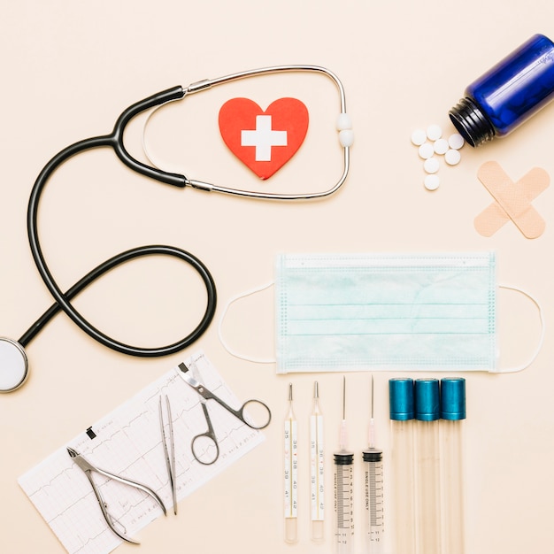Conjunto de suprimentos médicos