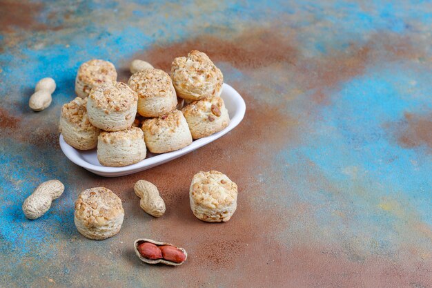 Cookies de amendoim caseiros.