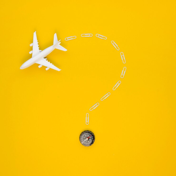 Foto grátis copie o avião espacial com direção do mapa