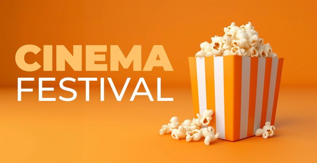 Copo de pipoca do festival de cinema 3D