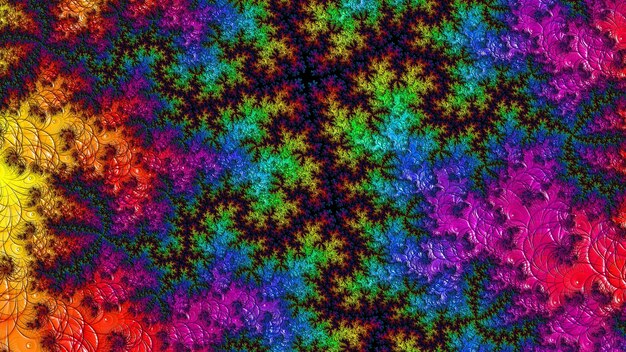 Cor incrível flor padrão de fundo fractal, diferentes formas e cores, elementos gráficos para design e decoração. renderização 3d