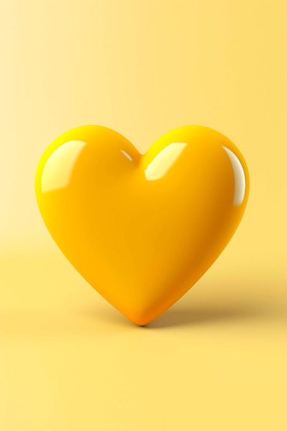 Coração amarelo em estúdio