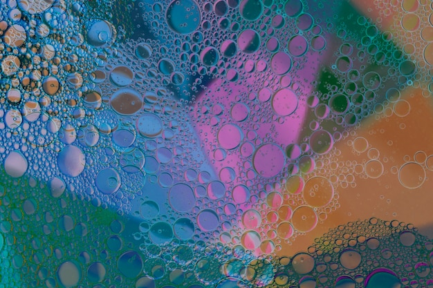 Foto grátis cores de óleo frio abstrato com bolhas